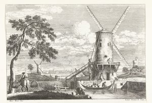 Landschaft mit Mühle am Wasser (Italienische Landschaften) von Giuliano Giampiccoli