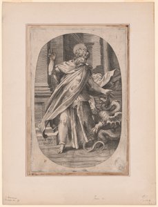 Der heilige Paulus überwindet die Viper von Giulio Bonasone