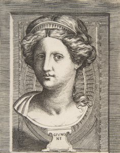 Skulptierter Kopf der Juno von Giulio Bonasone