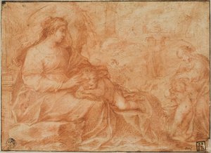 Ruhe auf der Flucht nach Ägypten von Giulio Cesare Procaccini