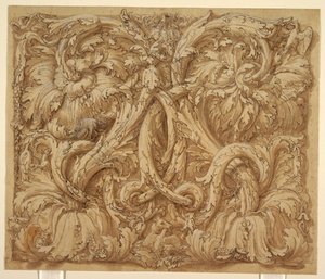 Entwurf für Akanthus-Ranken mit Tieren und Vögeln von Giulio Romano