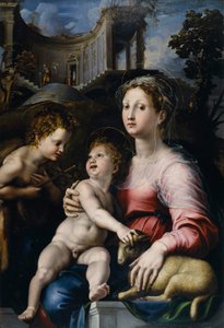 Die Madonna und das Kind mit Johannes dem Täufer von Giulio Romano