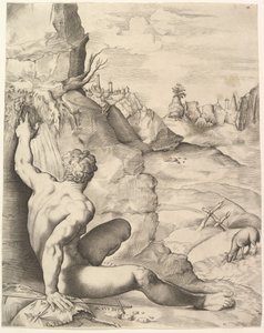 Johannes der Täufer in der Wildnis, ca. 1545-55 von Giulio Sanuto