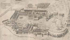 Speculum Romanae Magnificentiae: Vogelperspektive des Hafens von Rom