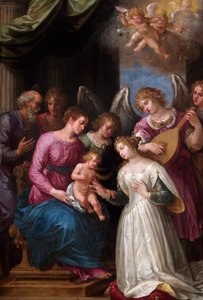 Die mystische Hochzeit der hl. Katharina von Giuseppe (1568 1640) Cesari