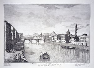 Blick auf einen Teil des Flusses Arno von Giuseppe (after) Zocchi