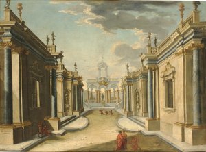 Architekturfantasie mit den Töchtern des Minyas aus Ovids "Metamorphosen"