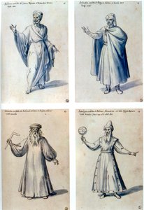 Kostümentwurf für klassische Figuren, 16. Jahrhundert