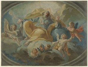 Gott mit Engeln in den Wolken von Giuseppe Baroni