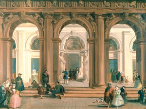 Der Eingang zur Biblioteca Marciana, die Piazzetta, Venedig