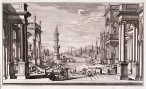 Kleiner Hafen mit barocken Säulen, aus 