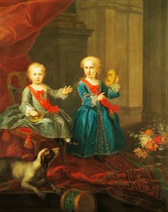 Töchter von Karl III. von Bourbon, König von Neapel und Sizilien, und Maria Amalia von Sachsen, Königin von Sizilien von Giuseppe Bonito