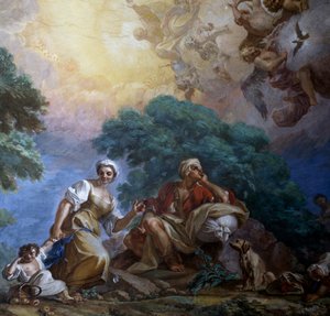Heimsuchung, von Giuseppe Bonito, Fresko, Königspalast von Portici, Kampanien, Italien von Giuseppe Bonito
