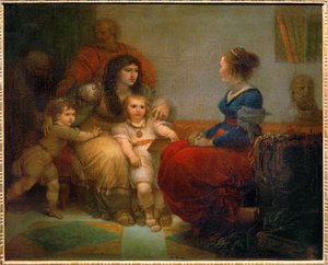 Cornelia, Mutter der Gracchen mit ihren Söhnen Tiberius und Gaius und ihrer Tochter Sempronia von Giuseppe Cades
