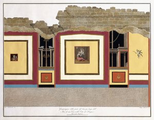 Der größte Teil der längsten Wand eines Atriums von Pompeji