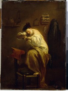 Frau auf der Suche nach Flöhen von Giuseppe Maria Crespi