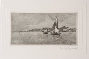 Boote in der Lagune von Giuseppe Miti Zanetti