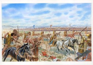 Schlacht von Megiddo zwischen Ägyptern und Syro-Kanaanäern