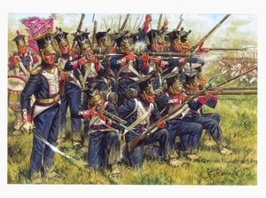 Erstes Kaiserreich, Deutschlandfeldzug: Polnische Linieninfanterie in der Schlacht von Leipzig im Oktober 1813 (Illustration von Giuseppe Rava)