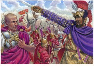 Scipio Africanus und Hannibal - Illustration von Giuseppe Rava