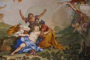 Darstellungen des Mythos von Diana, von Domenico und Giuseppe Valeriani, Fresko