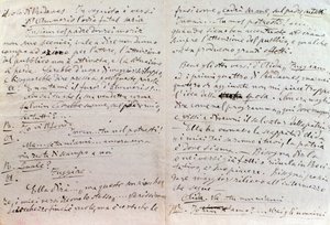 Handgeschriebener Brief von Giuseppe Verdi an den Autor des Aida-Librettos Antonio Ghislanzoni