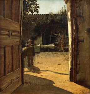 Hof im Sonnenlicht, Innenhof eines Landhauses von Giuseppe or Joseph de Nittis