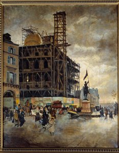 Place de Pyramides, Bau des Marsan-Pavillons (Paris) im Jahr 1880