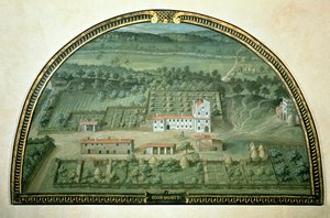 Colle Salvetti, aus einer Serie von Lunetten, die Ansichten der Medici-Villen darstellen, 1599 von Giusto Utens