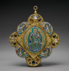 Anhänger mit der Jungfrau und dem Kind, ca. 1160-1170 von Godefroid de Huy