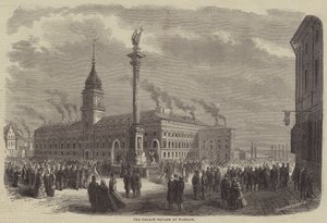 Der Schlossplatz in Warschau (Gravur)