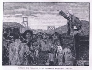 Rowland Hill predigt den Bergleuten in Kingswood von Godfrey C. Hindley