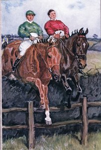 Wie wir den Favoriten schlugen: Hals an Hals, aus Gedichten von Adam Lindsay Gordon, veröffentlicht von T. N. Foulis, 1912