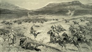 Der letzte Widerstand der Buren vor Kimberley - Angriff der britischen Kavallerie, 1900