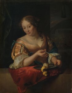 Junge Frau mit Zitrone