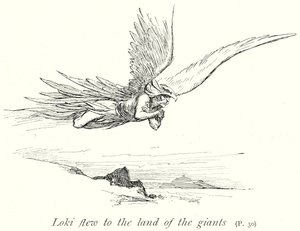 Loki flog ins Land der Riesen von Gordon Frederick (after) Browne