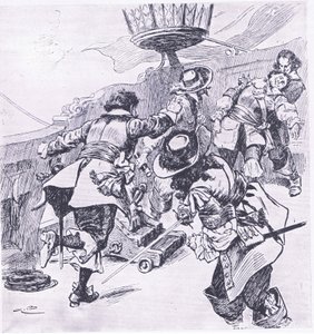 Der Tod von Von Tromp, 31. Juli 1653, Illustration aus British Battles on Land and Sea, 1915 von Gordon Frederick Browne
