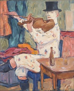 Ein Clown spielt die Geige, 1915