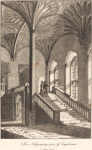 Mann und Frau steigen die Treppe hinunter