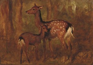 Japanische Hirsche in Talliallan von Gourlay Steell