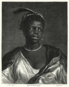 Porträt einer schwarzen Frau (Stich) von Govaert (after) Flinck