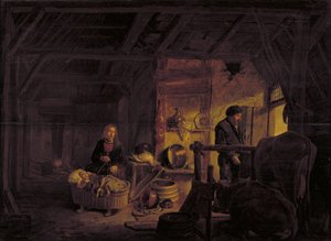 Innenansicht einer Hütte von Govert Dircksz. Camphuysen