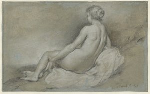 Sitzender weiblicher Akt, von hinten gesehen von Govert Flinck