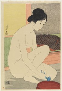 Frau beim Baden, Oktober 1915 von Goyo Hashiguchi