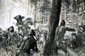 Im Jahr 1765 wurde General Edward Braddock von französischen Soldaten und wilden kanadischen Indianern überfallen von Graham Coton