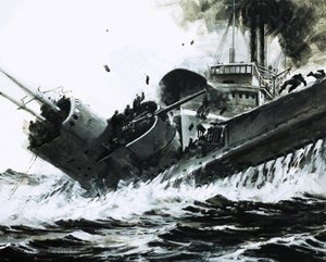 In den Chinesischen Meeren 1930, der 2.000-Tonnen-Dampfer Yuta rammte die Seite des U-Boots Poseidon von Graham Coton