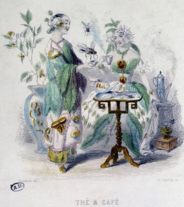 Allegorie von „Tee und Kaffee“ von Grandville, 19. Jahrhundert