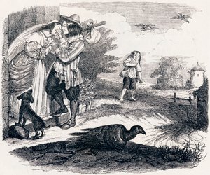 Die beiden Tauben - Fabeln von La Fontaine von Grandville