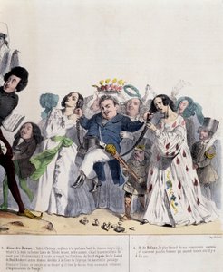 Karikatur von Alexandre Dumas Fils und Honoré de Balzac - von Grandville, in „Charivari“ vom 21.02.1844