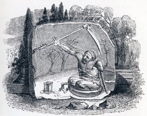 Der Tod und der Unglückliche - Fabeln von La Fontaine von Grandville